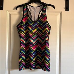 Fila Women's Multicolor Chevron Racerback Tank Top - Black Trim